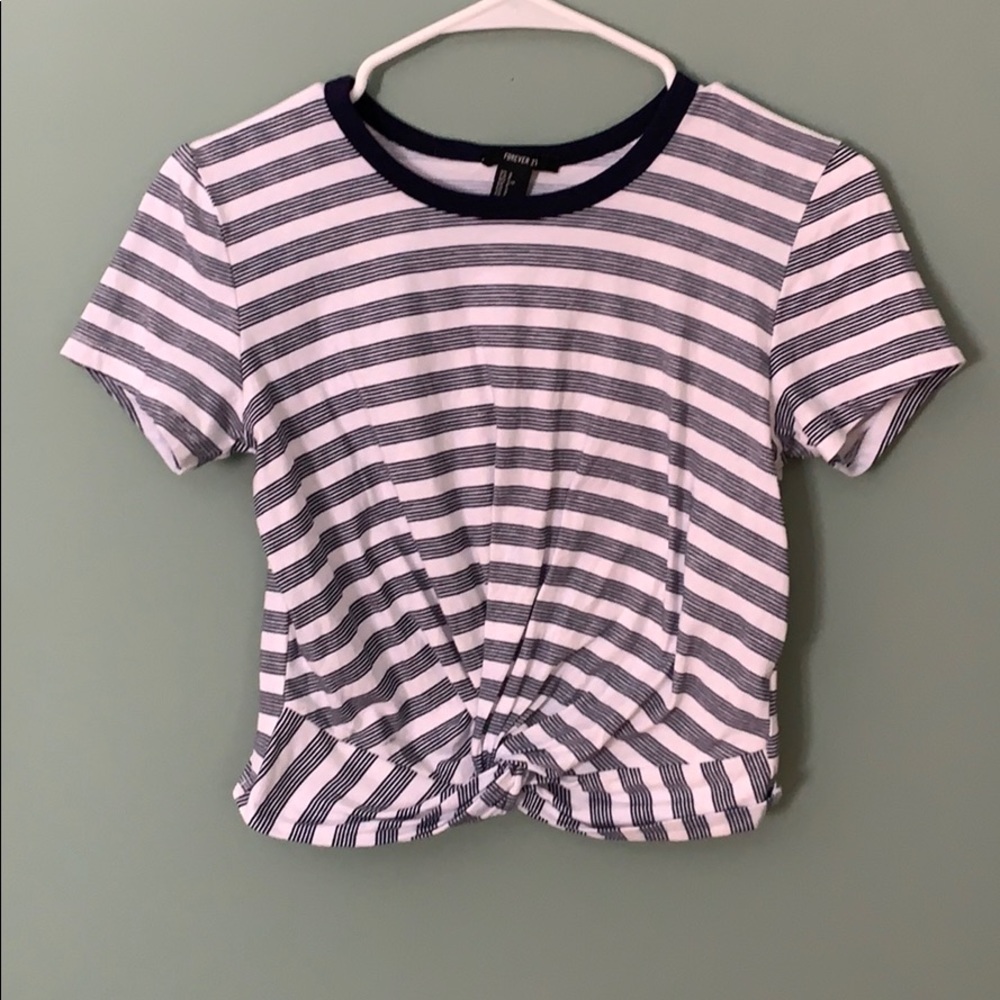 Forever 21 stripped tie shirt